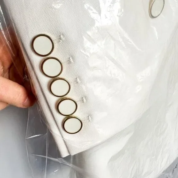 Veronica Beard Middleton Off White One-Shoulder Blazer Dress 10 - Picture 8 of 11